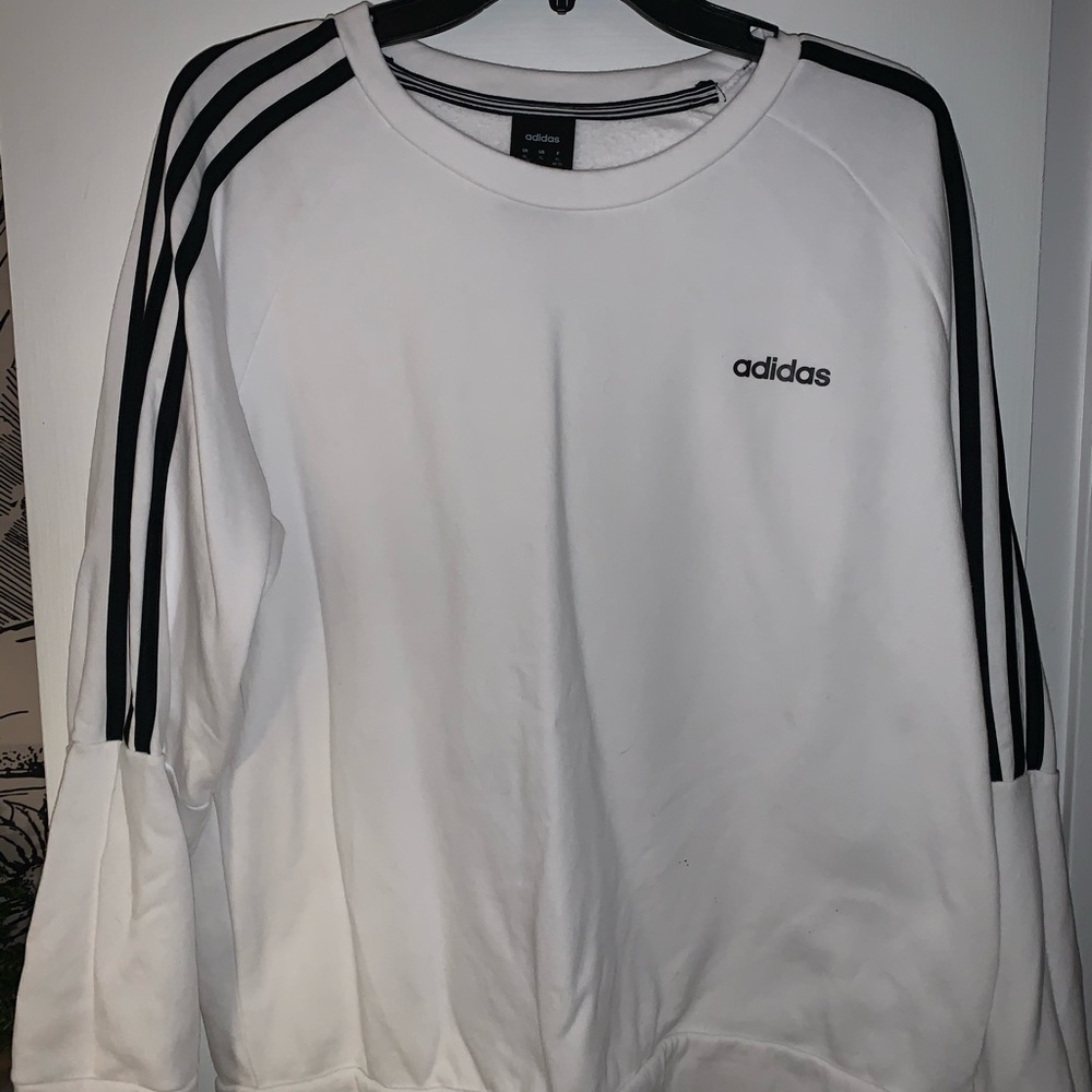 White adidas pull over